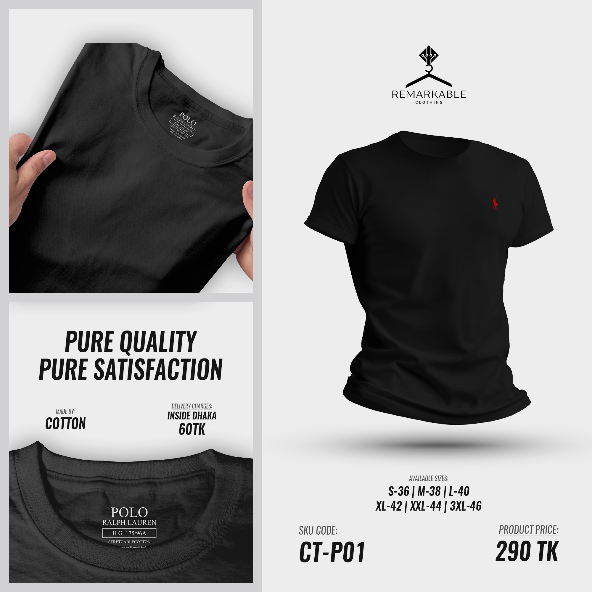 Polo Ralph Lauren Cotton CT-PO1 Black