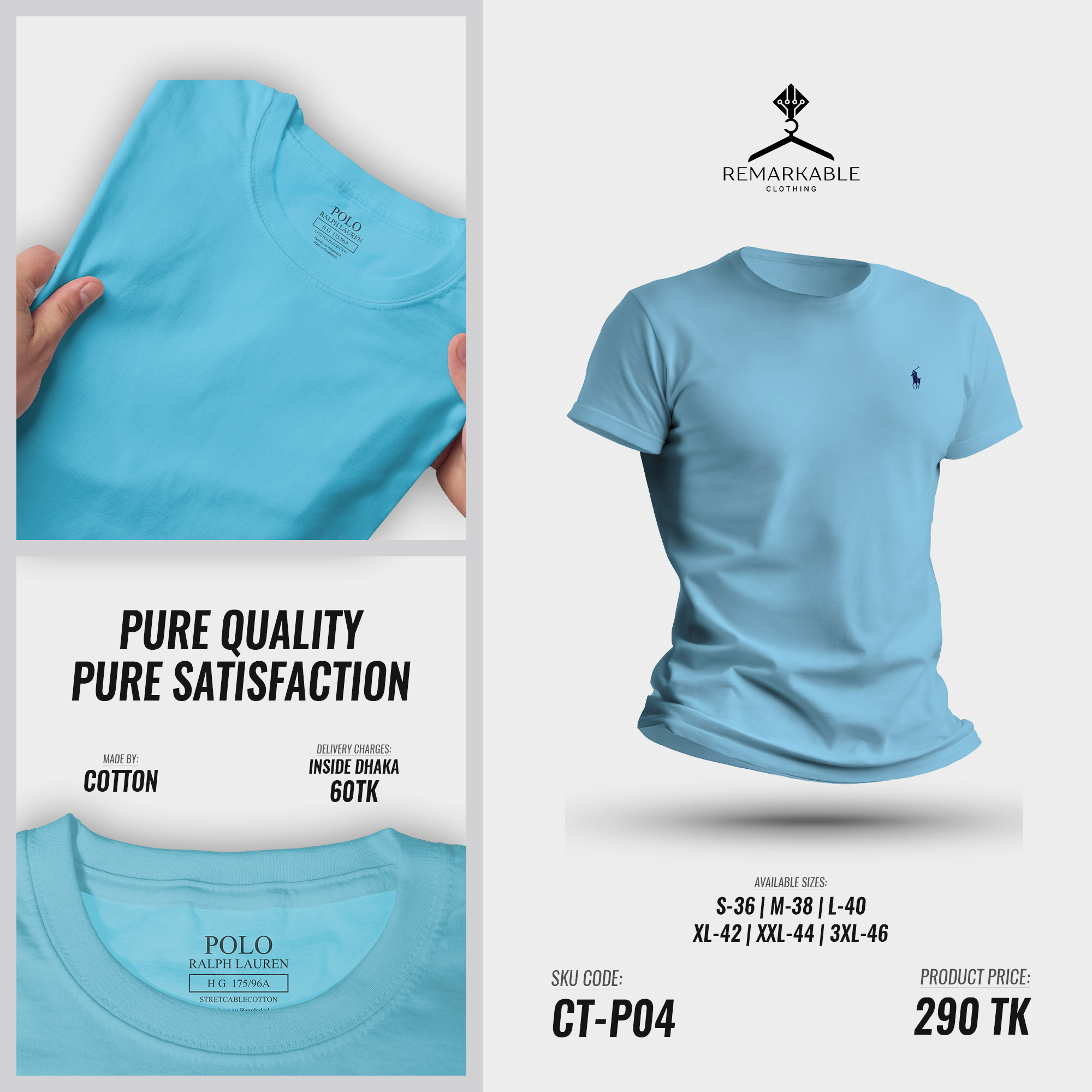 Polo Ralph Lauren Cotton CT-PO4 Sky Blue