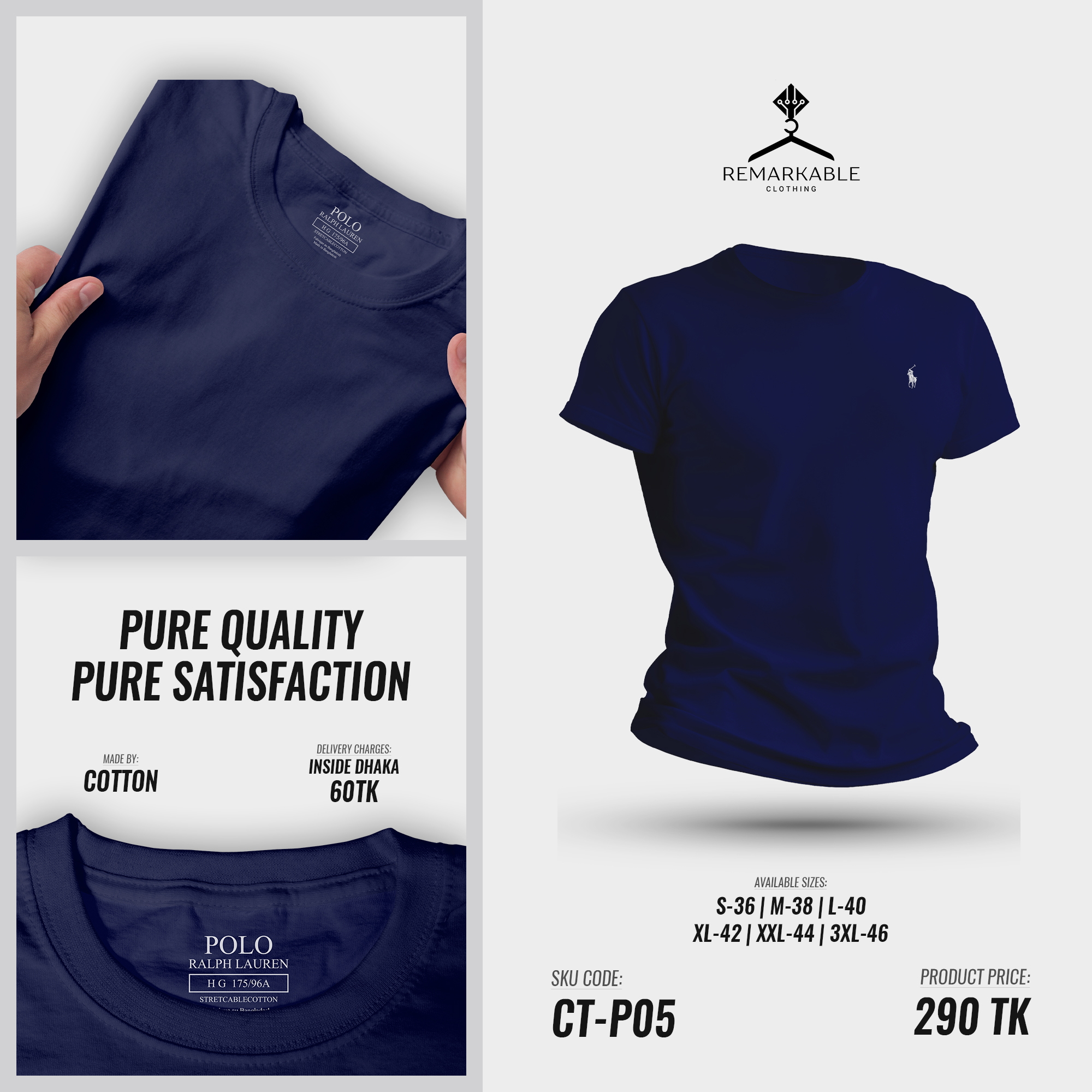 Polo Ralph Lauren Cotton CT-PO5 Navy Blue