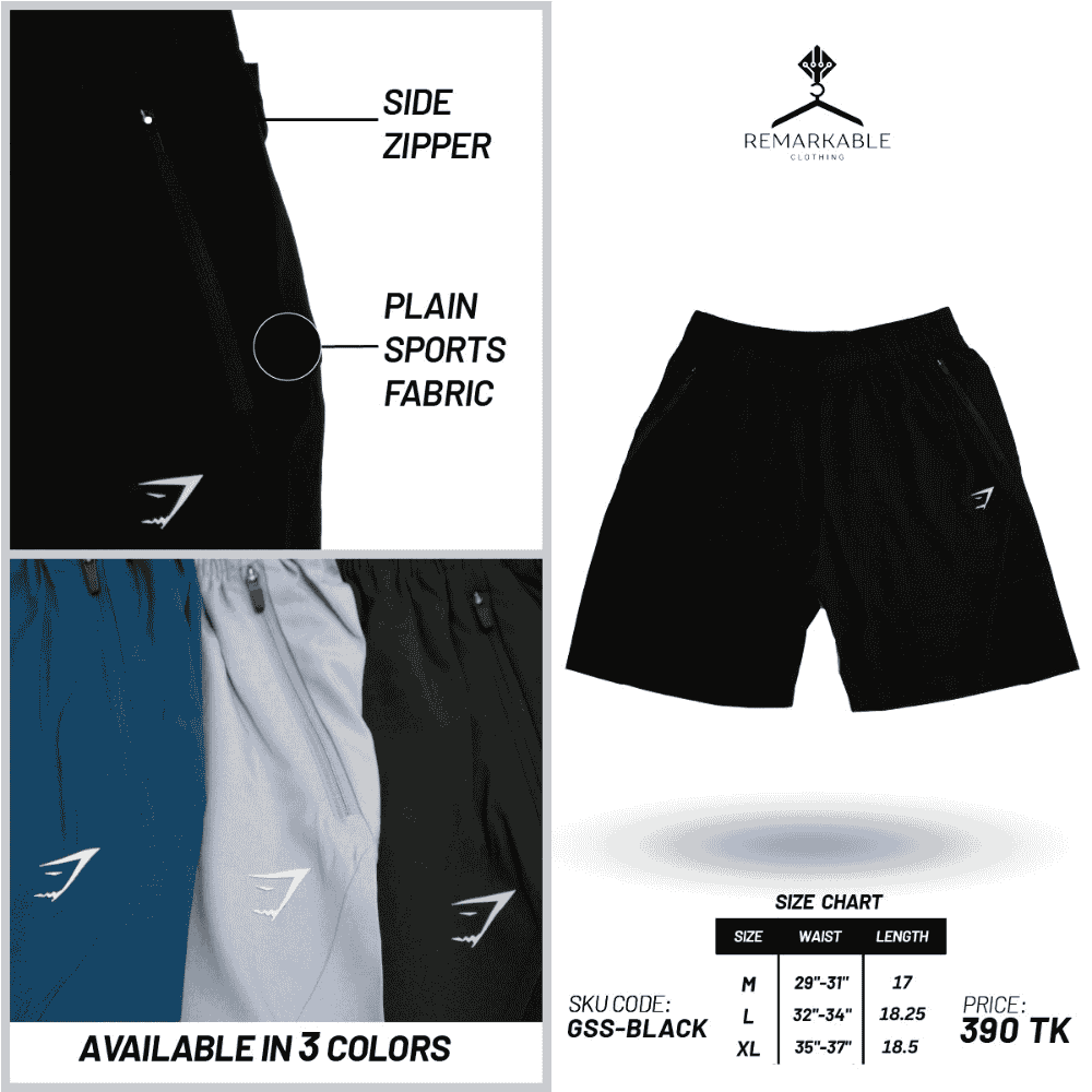 GymShark Shorts GSS- Black